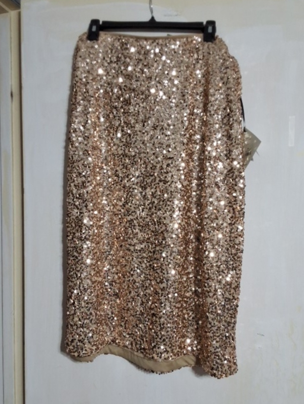Ava & Viv Rose Gold Sequin Midi Skirt XXL